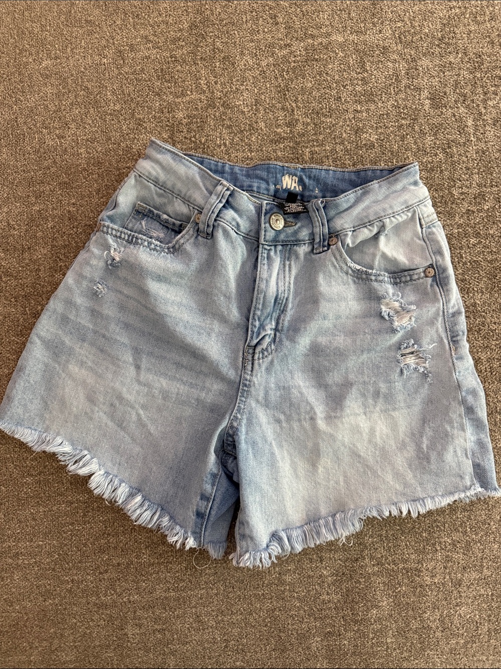 Rewash Light Wash Distressed Denim Cutoff Shorts